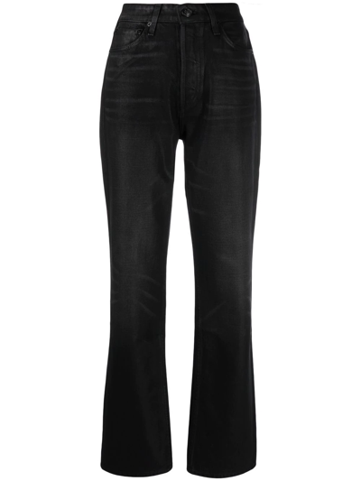 Rag & Bone High-rise Straight-leg Jeans In Black