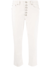 Dondup Koons Cropped Button-fly Trousers In Neutrals
