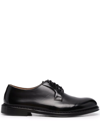 Doucal's Brushed Leather Derby Lace-up Shoes In Black