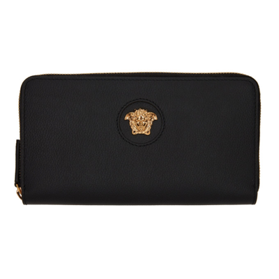 Versace Black 'la Medusa' Continental Wallet In Kvo41 Black-