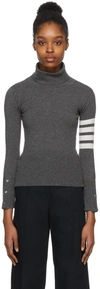 Thom Browne Grey Cashmere Classic Turtleneck In Med Grey - 035