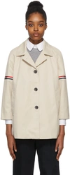 THOM BROWNE BEIGE CROPPED CAR COAT