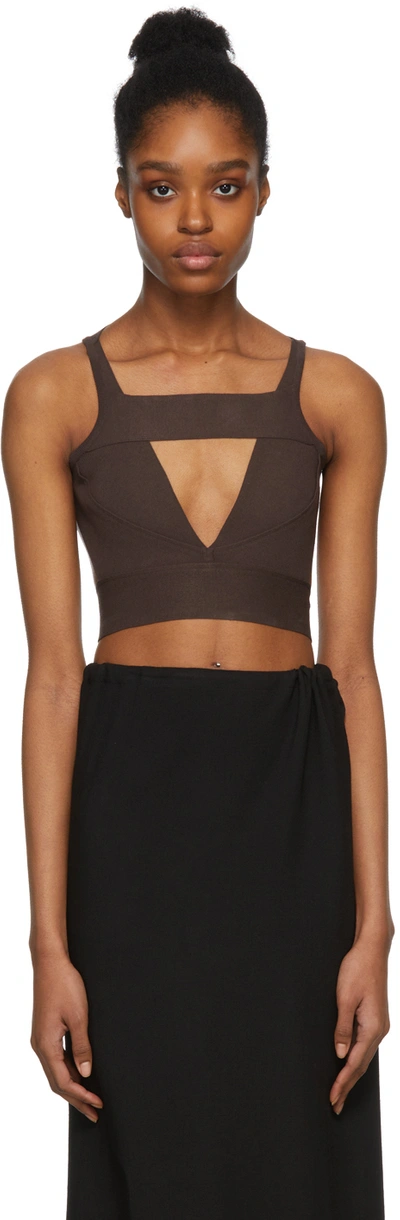 Rick Owens Burgundy Sling Bra Tank Top In 64 Oxblood