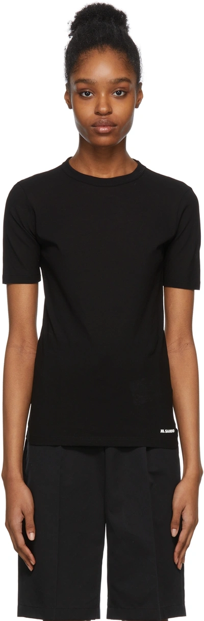 Jil Sander Womens Black Cotton T-shirt