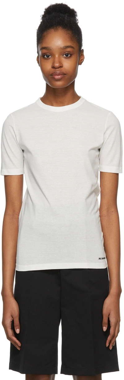 Jil Sander Small Logo Print T-shirt In Optic White