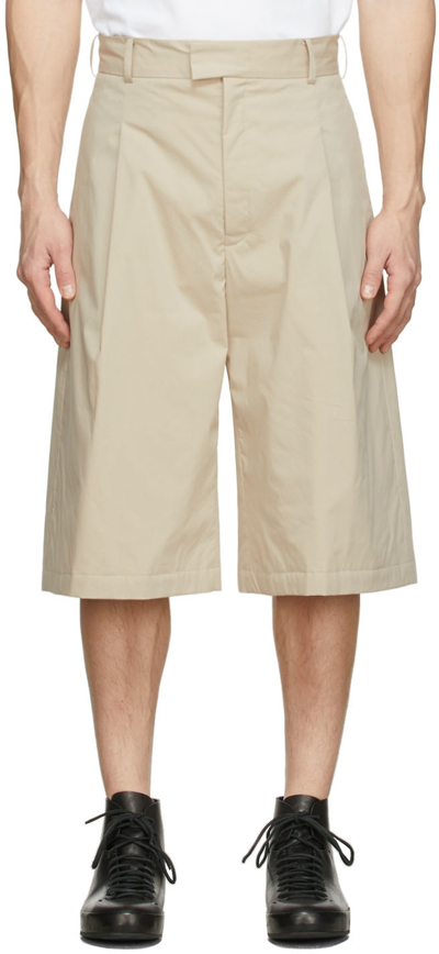 Rito Structure Beige Padded Half-pant Shorts