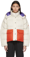 The North Face Sierra Colorbock 600 Fill Power Down Ripstop Parka In Vintage White/flare/peak Purpl