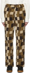 STUSSY BROWN WOBBLY CHECK TROUSERS