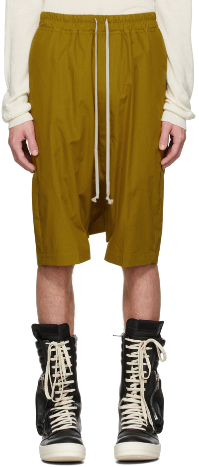 Rick Owens Yellow Rick's Pods Shorts In 72 Sulphate