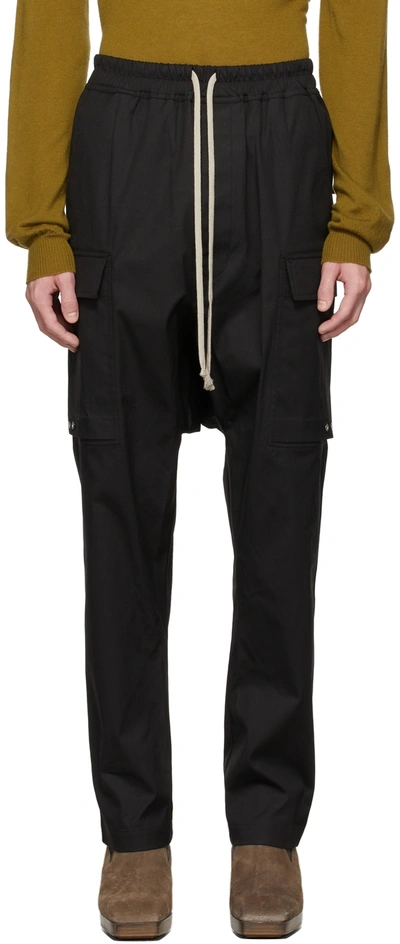 Rick Owens Drawstring Asta Pants In Black Wool In 09 Black