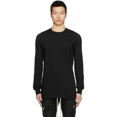 Rick Owens Cotton Crew Neck Sweater With Long Sleeves In Black