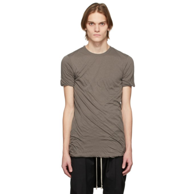 Rick Owens Taupe Double Short Sleeve T-shirt In 34 Dust