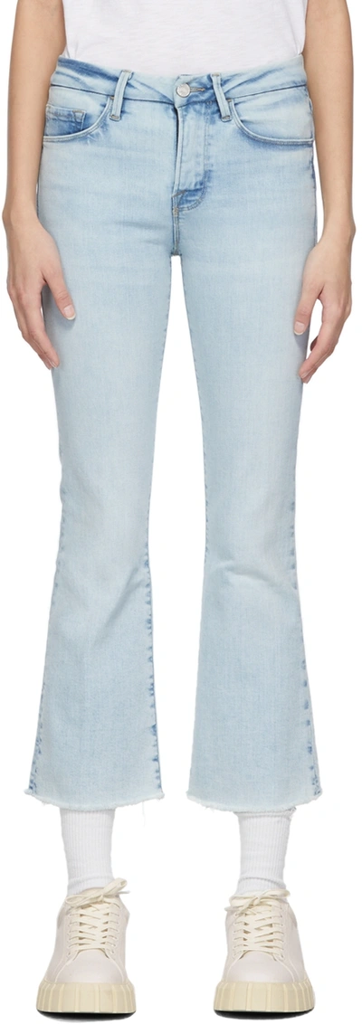 Frame Le Crop Mini Boot Degradable Jeans In Blue