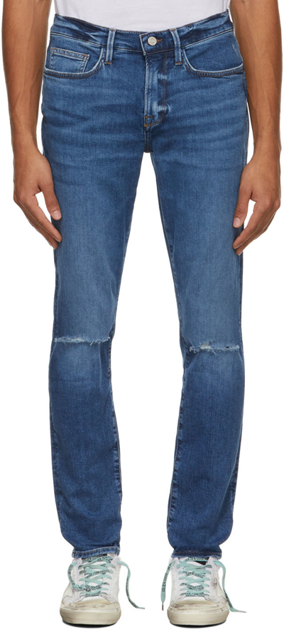 Frame Indigo 'l'homme Skinny' Jeans In Gratitude