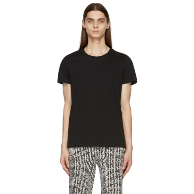 Balmain Black Embossed Logo T-shirt