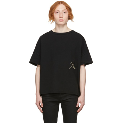 Rhude Black Piqué Reverse T-shirt In Vtg Black