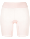 Wolford Sheer Touch Mesh Shapewear Shorts In Pink & Purple
