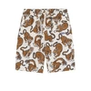 Kenzo Shorts All Over Print Straight Leg In Cream