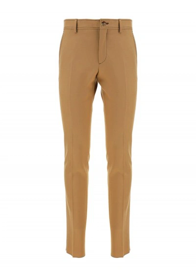 Burberry Beige Cropped Tailored Trousers In Brown