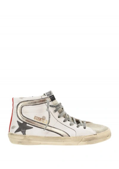 Golden Goose Men's Shoes High Top Leather Trainers Sneakers  Slide In White/ice