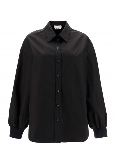 Alexander Mcqueen Cotton-poplin Shirt In Black
