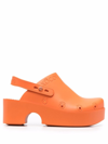 Xocoi Woman Slides In Orange Recycled Rubber With Logo In Orange