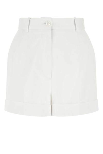 Dolce & Gabbana Gabardine Shorts In White