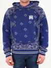 Amiri Bandana B-ball Cotton & Cashmere Hoodie Sweater In Blue