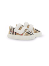 BURBERRY WHITE AND BEIGE COTTON SNEAKERS