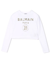 BALMAIN WHITE COTTON T-SHIRT