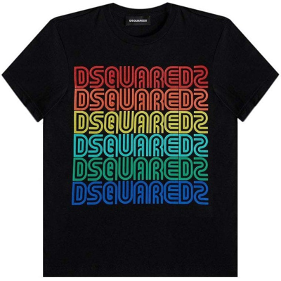 Dsquared2 Black D2kids Rainbow Logo T-shirt