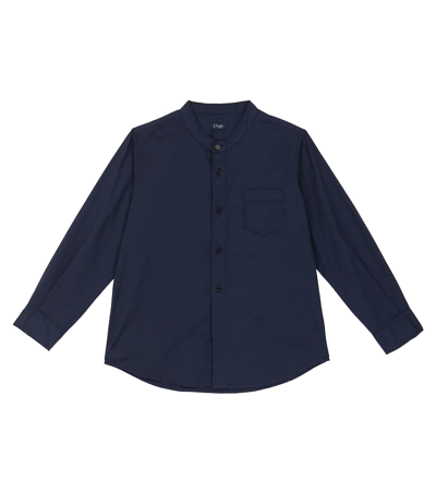Il Gufo Kids' Cotton-blend Shirt In Blue