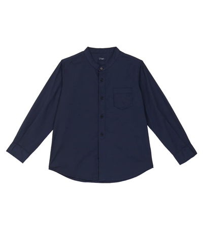 Il Gufo Kids' Cotton-blend Shirt In Navy