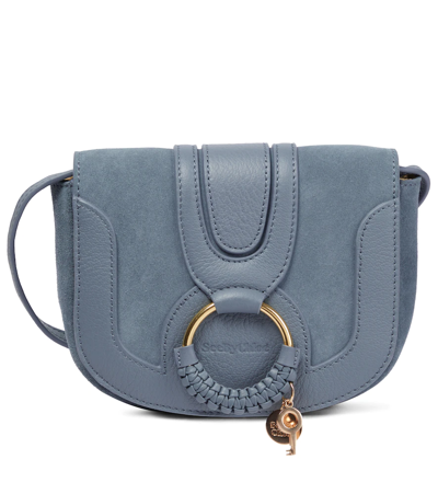 See By Chloé Hana Suede & Leather Shoulder Bag In Stormy Sky