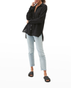 Michael Stars Relaxed Button Down Top In Black