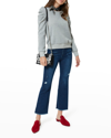 Rebecca Minkoff Janine Puff-sleeve Sweatshirt In Olive Green