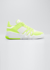 Giuseppe Zanotti Men's Talon Neon Moc-croc High-top Sneakers In Wht/yellow
