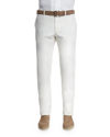 Loro Piana Men's Comfort Slim-stretch Cotton Trousers In Optical White