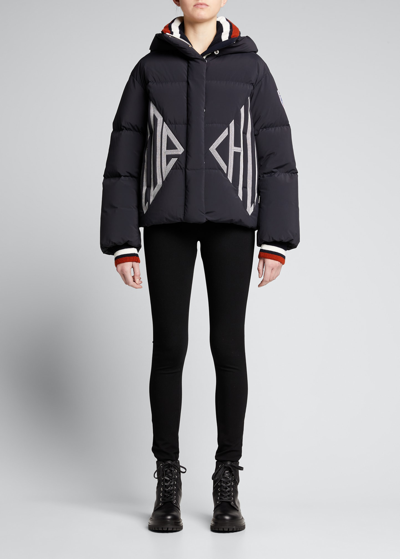 Fusalp Logo-embroidered Striped Puffer Jacket In Iconic Navy