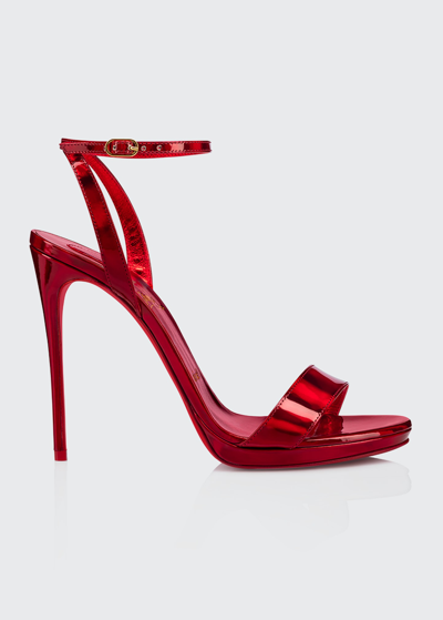 Christian Louboutin Loubi Queen 120mm Red Sole Sandals In Loubi