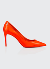 Christian Louboutin Sporty Kate 85mm Patent Soft Lining Red Sole Pumps In Sunrise