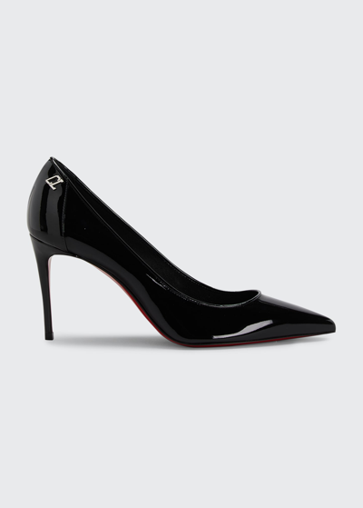 CHRISTIAN LOUBOUTIN SPORTY KATE 85MM PATENT SOFT LINING RED SOLE PUMPS