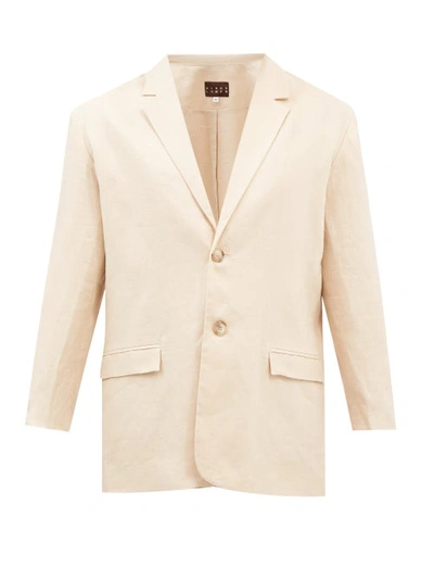 Albus Lumen Oversized Linen-muslin Suit Jacket In Cream