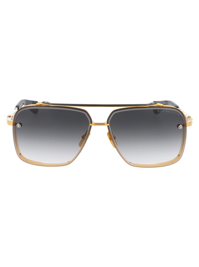 Dita Mach-six Sunglasses In Yellow Gold - Black Rhodium W/ Dark Grey To Clear - Ar