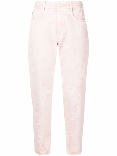 Stella Mccartney Faded Cropped Jeans In Pink