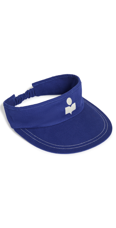 Isabel Marant Tyry Embroidered Logo Cotton Visor In Blue