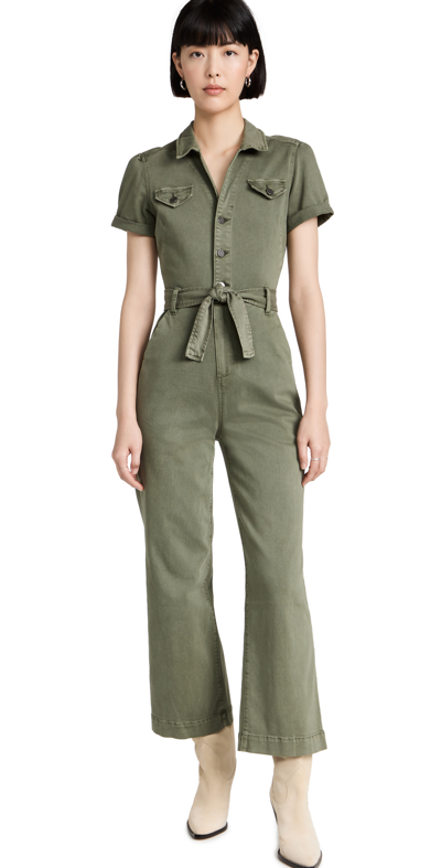 Paige Anessa Short-sleeved Jumpsuit In Green