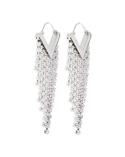 Isabel Marant Glass Crystal-embellished Earrings In Clear