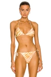 Cult Gaia Estella Tie-dyed Recycled Triangle Bikini Top In Dusty Dye
