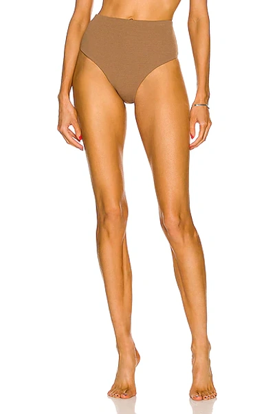 Matteau + Net Sustain The High Waist Crinkled Bikini Briefs In Cinnamon Crinkle